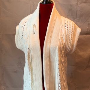 Cream crochet cap sleeve Sweater